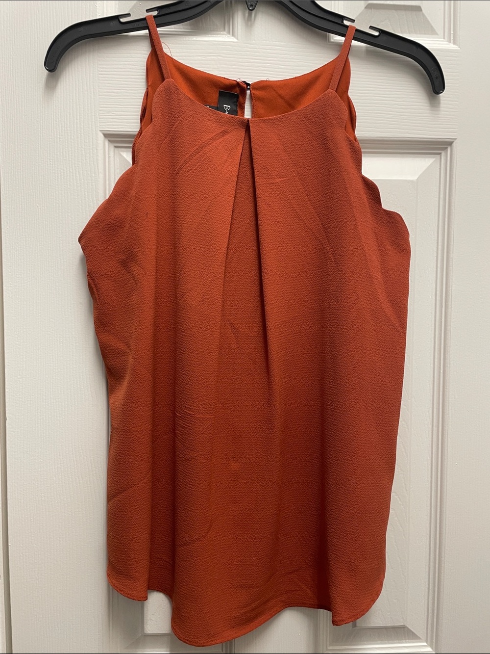 Bwear Rust Orange Pleated Sleeveless Top